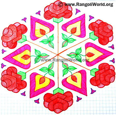 Rose Flower Kolam
