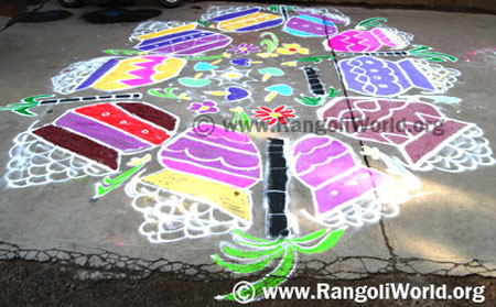 Pongal Deepam Kolam