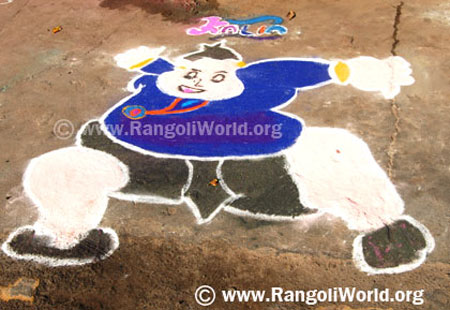Chota Bheem Kalia Rangoli