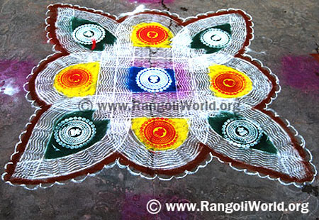 Swastik Lamp Kolam