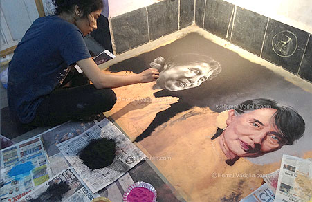 Starting the drapery of first