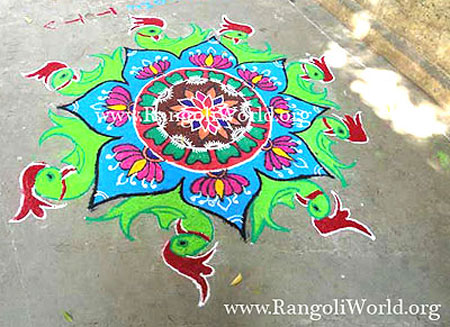 Parrots Rangoli