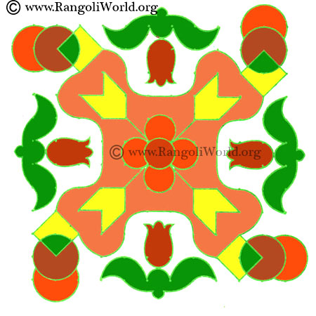 circle diamond shape kolam