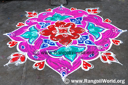 Flower Freehand Rangoli