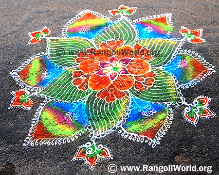 Rainbow Freehand Rangoli