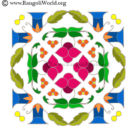 simple flower kolam