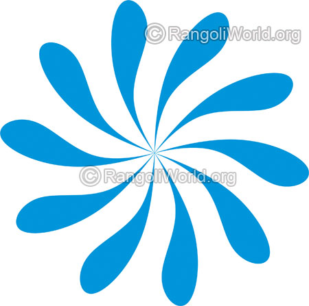 Blue flower rangoli jan10