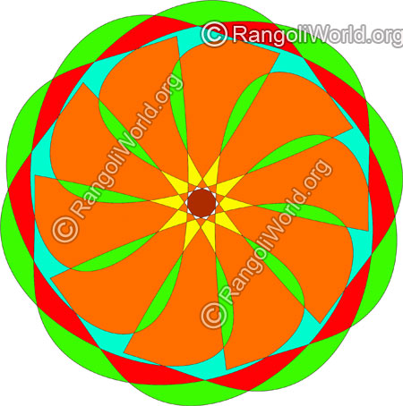 Simple star pooja flower rangoli jan10