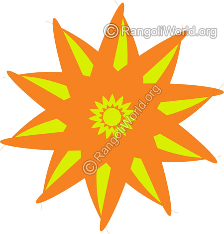 Star flower rangoli jan10