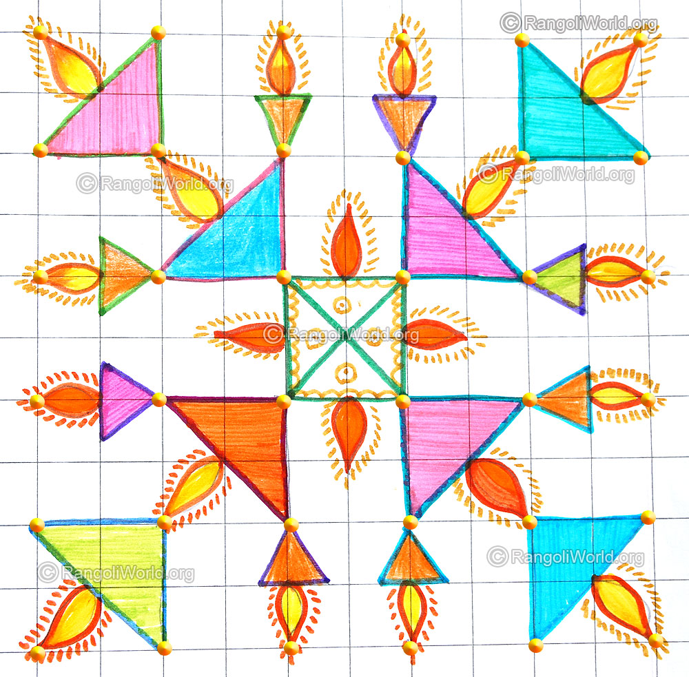 Deepam kolam april14 2015 with dots