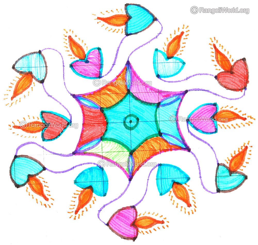 Diamond flower kolam april14 2015