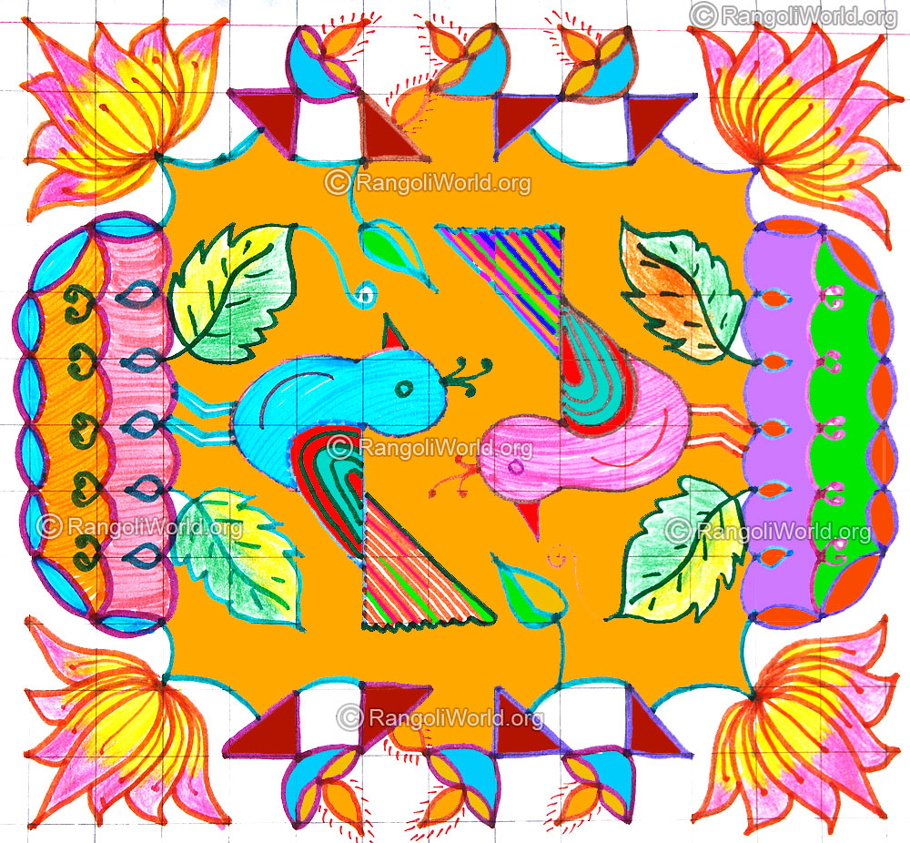 Lotus birds kolam april14 2015