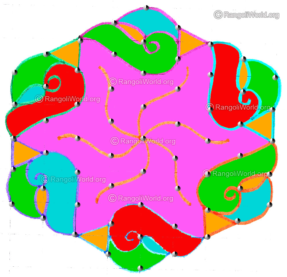 Shell kolam april14 2015 with dots