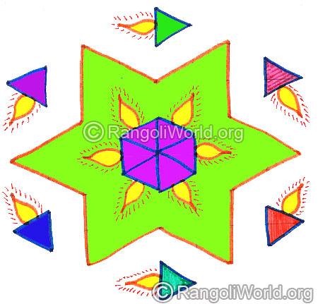 Deepam star kolam april14 2015