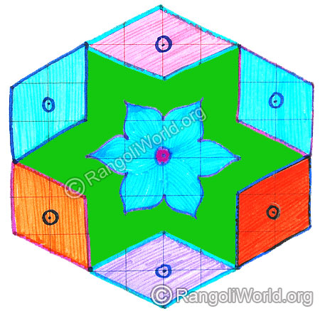 Diamond flower kolam april14 2015