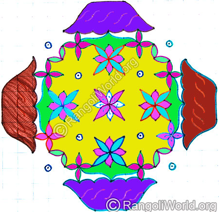 Flowers in pots kolam april14 2015