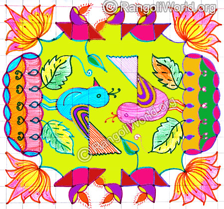 Lotus birds kolam april14 2015