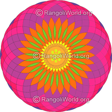 Big flower temple rangoli