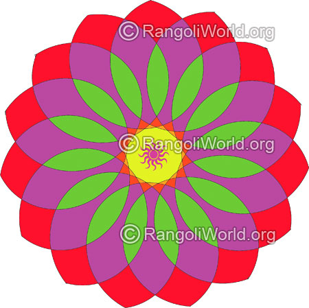 Simple temple rangoli for festival