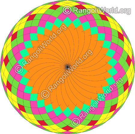 Temple rangoli with flower design