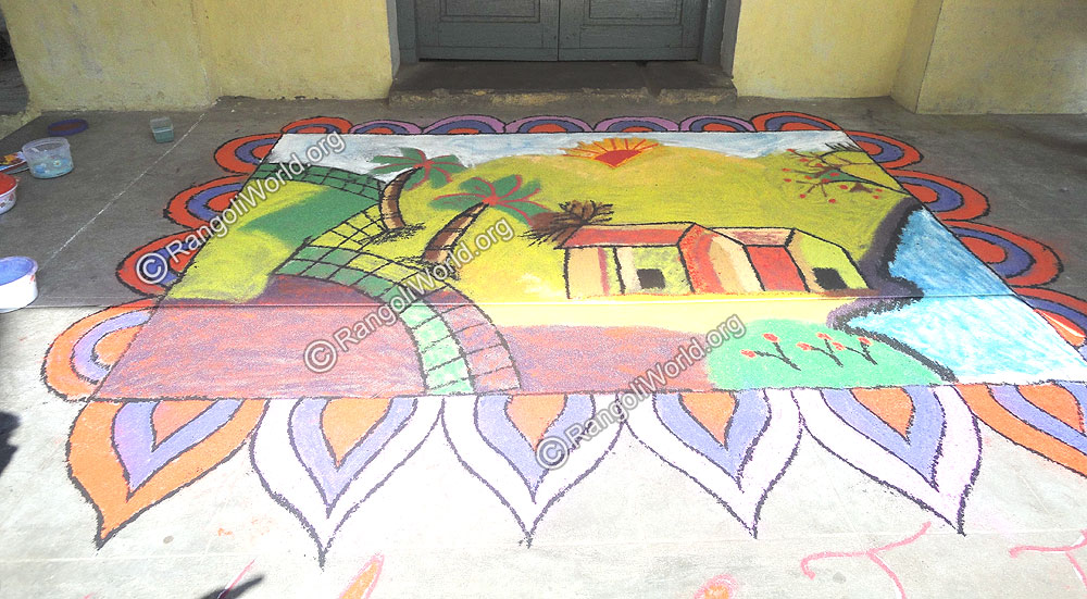 Nature Scenes House Rangoli