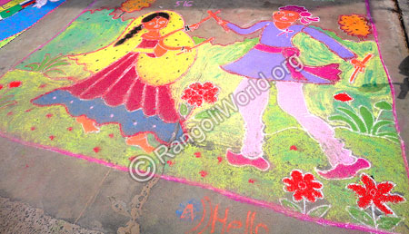 Dandiya Dance Rangoli