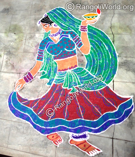 Girl Dance Rangoli